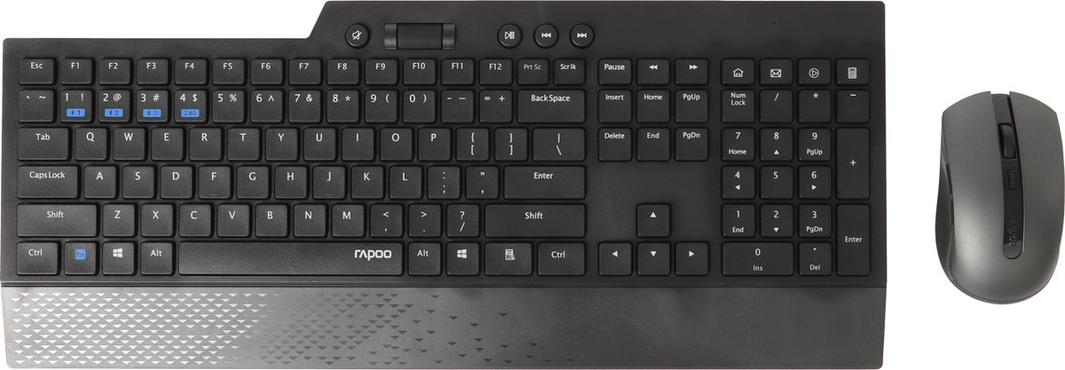 Rapoo 8200T draadloze desktop set zwart QWERTY US
