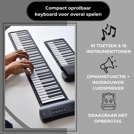 Roll Up Keyboard - Oprolbare Digitale Piano 61 Toetsen