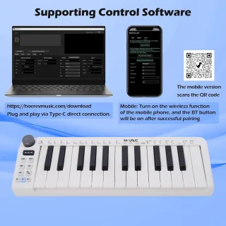 ShopVlot - MIDI keyboard 25 toetsen, mini formaat