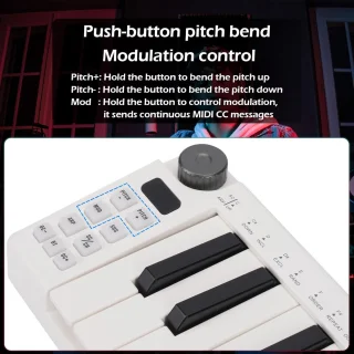 ShopVlot - MIDI keyboard 25 toetsen, mini formaat