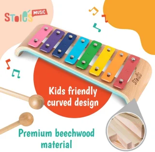 SnelShoppen - 8 tegels regenboogkleuren C-Key xylofon piano keyboard speelgoed