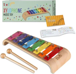 SnelShoppen - 8 tegels regenboogkleuren C-Key xylofon piano keyboard speelgoed