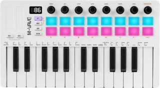 SnelShoppen MIDI-keyboardcontroller 25 toetsen draadloos wit
