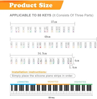 Solidchoice 88-toetsen Piano Keyboard Stickers