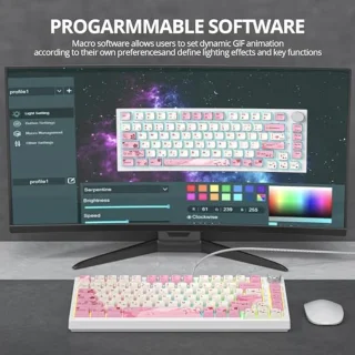 SOLIDEE 82-Key 75% Wired Mechanical Keyboard (82 Flower)