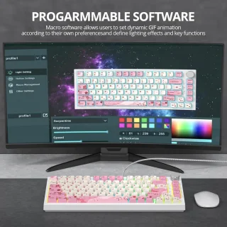 SOLIDEE 82-Key 75% Wired Mechanical Keyboard (82 Flower)