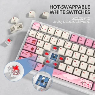 SOLIDEE 82-Key 75% Wired Mechanical Keyboard (82 Flower)