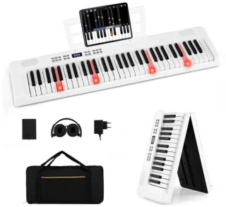 SureDeal® opvouwbaar midi-pianoklavier wit