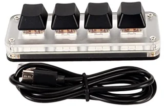 USB Mini Key 4-knops mechanisch éénhandstoetsenbord