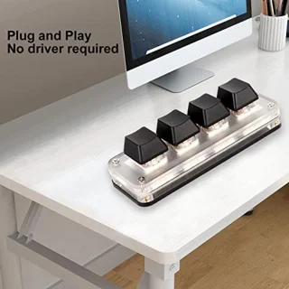 USB Mini Key 4-knops mechanisch éénhandstoetsenbord