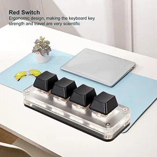 USB Mini Key 4-knops mechanisch éénhandstoetsenbord