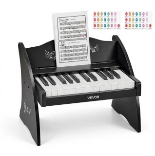 De VEVOR Houten Kinderkeyboard Digitaal Keyboard voor Kinderen Zwart in één oogopslag