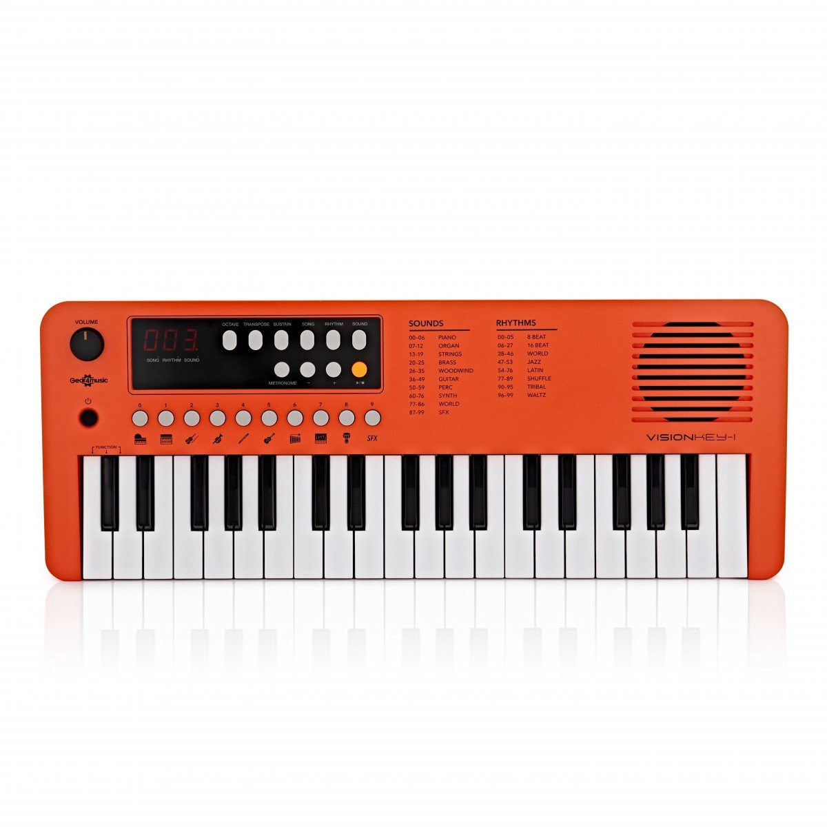De VISIONKEY-1 Draadloos Minikeyboard Oranje in één oogopslag