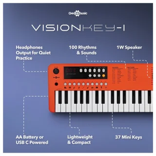 VISIONKEY-1 Draadloos Minikeyboard Oranje