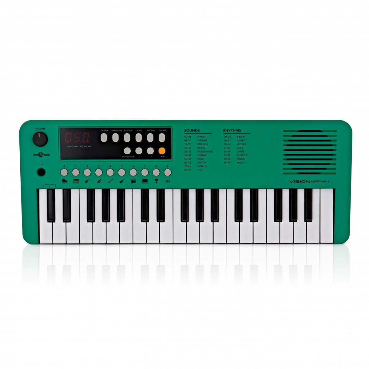 De VISIONKEY-1 Draagbaar Minikeyboard Groen in één oogopslag