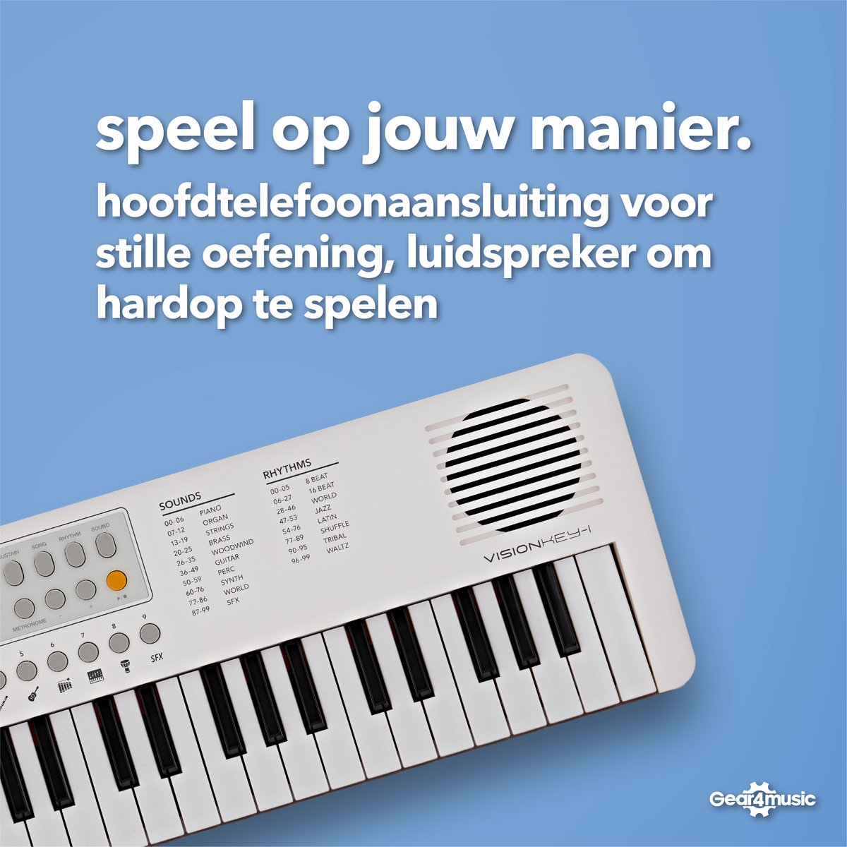 VISIONKEY-1 Mini Keyboard Wit 37 Toetsen