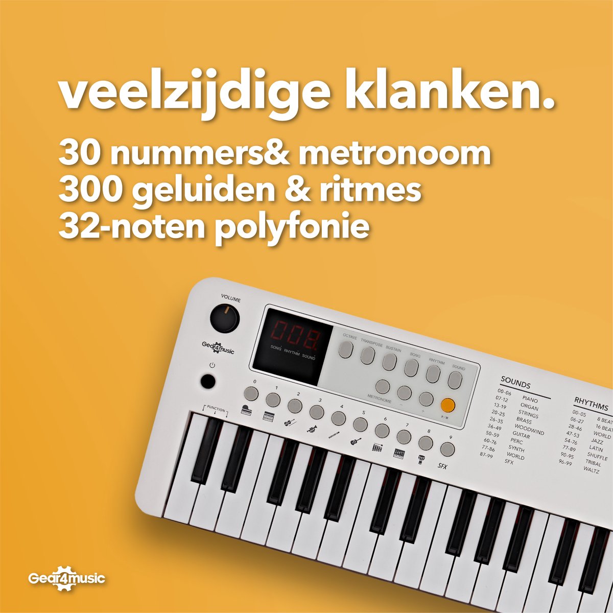 VISIONKEY-1 Mini Keyboard Wit 37 Toetsen