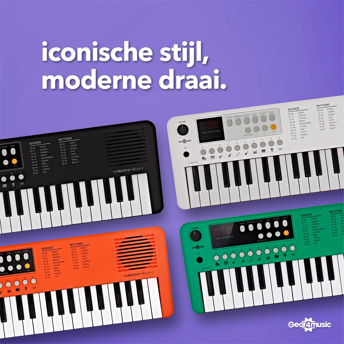 VISIONKEY-1 Mini Keyboard Wit 37 Toetsen