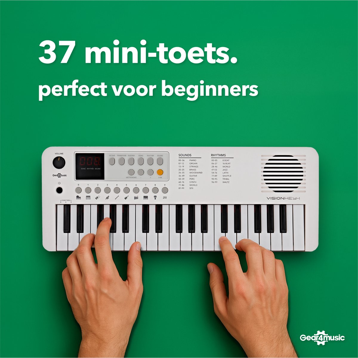 VISIONKEY-1 Mini Keyboard Wit 37 Toetsen