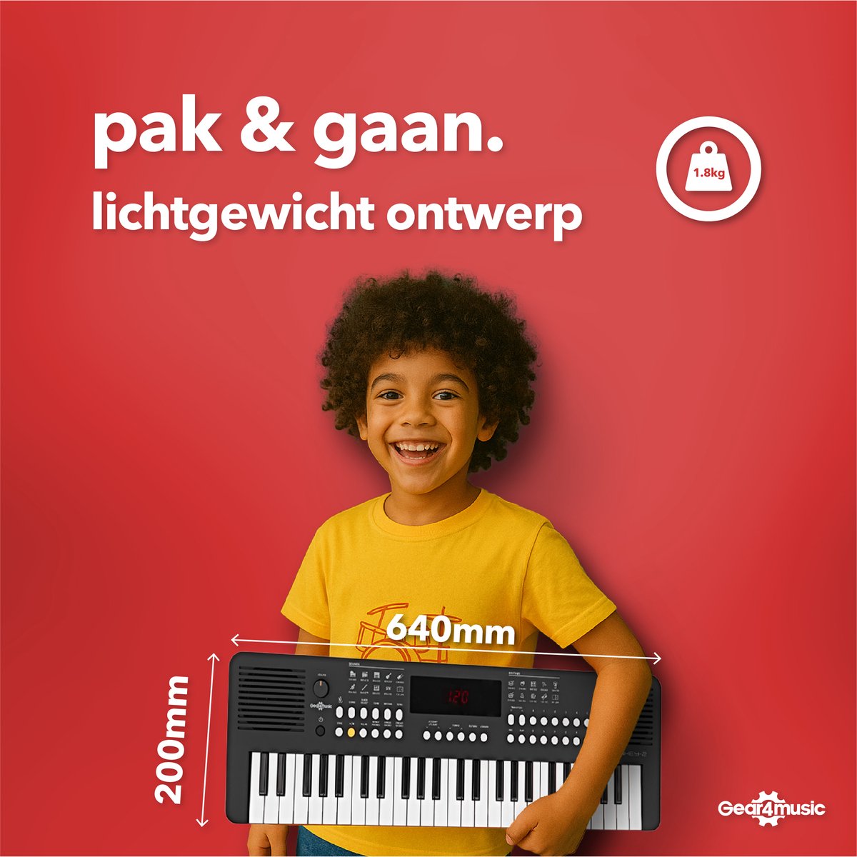VISIONKEY-2 Draagbaar Keyboard 49-toets Zwart