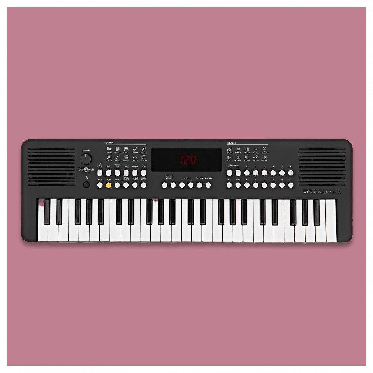 VISIONKEY-2 Draagbaar Keyboard 49-toets Zwart