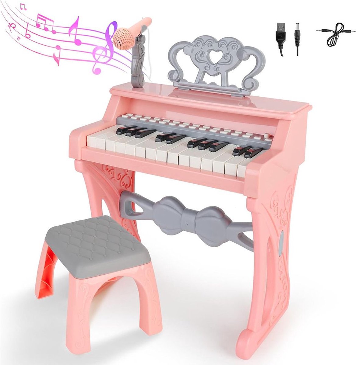 White-label Kinder Piano Roze Grijs