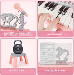 White-label Kinder Piano Roze Grijs