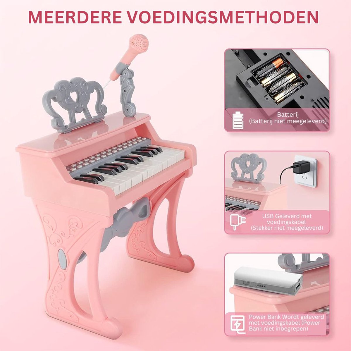 White-label Kinder Piano Roze Grijs