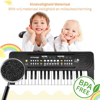 White-label® Kinder Piano Zwart-Wit