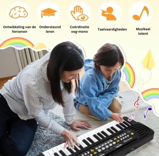 White-label® Kinder Piano Zwart-Wit