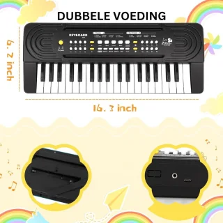 White-label® Kinder Piano Zwart-Wit