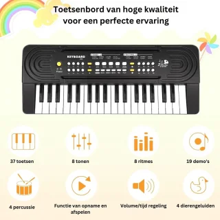 White-label® Kinder Piano Zwart-Wit