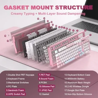 YUNZII AL98 Milk V2 Wireless Mechanical Keyboard