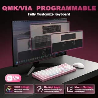 YUNZII AL98 Wireless Mechanical Keyboard 1800 Layout (Pink Milk V2)