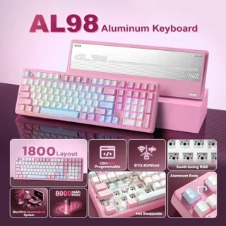 YUNZII AL98 Wireless Mechanical Keyboard 1800 Layout (Pink Milk V2)