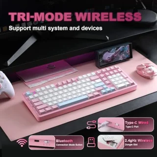 YUNZII AL98 Wireless Mechanical Keyboard 1800 Layout (Pink Milk V2)
