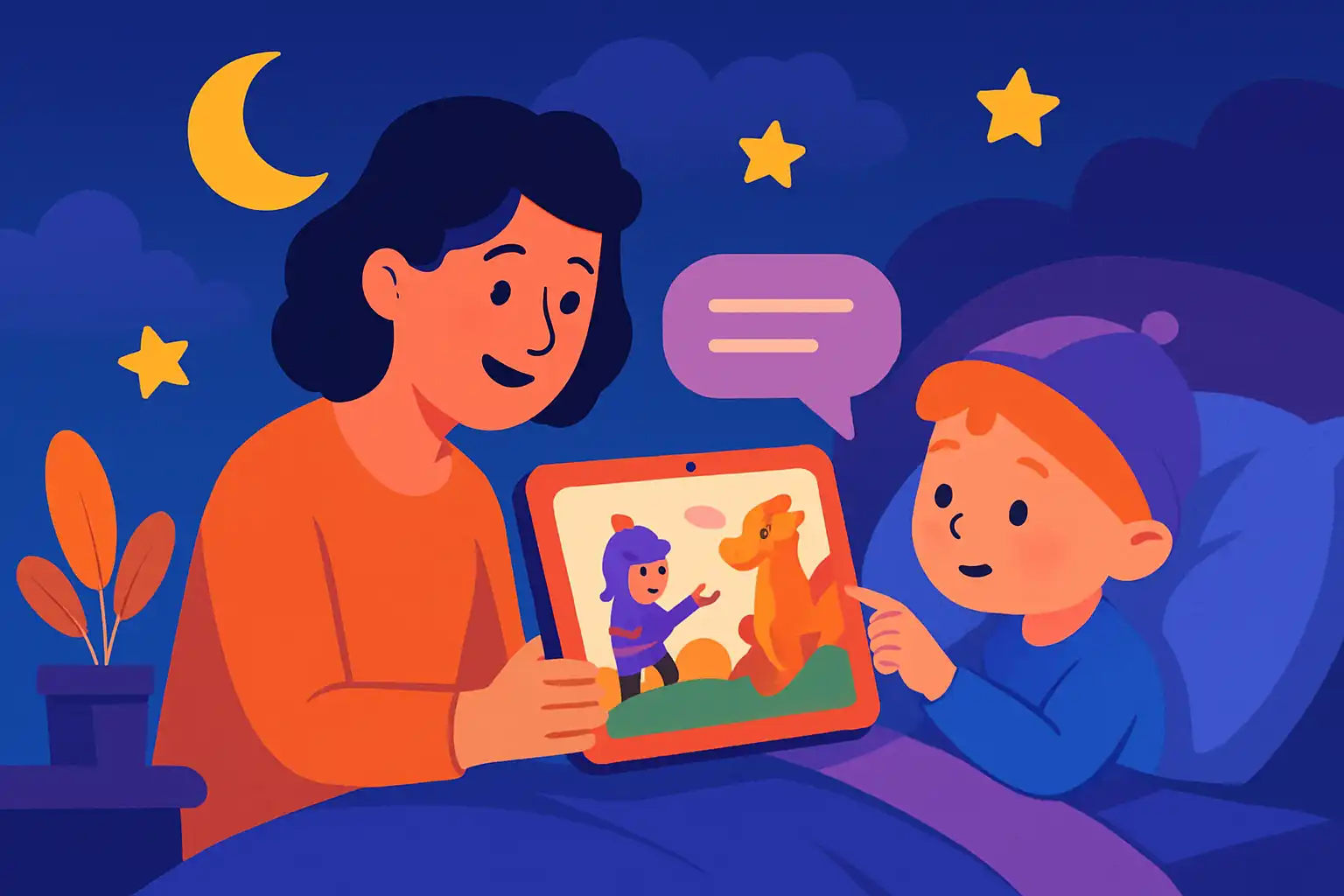 Maak samen interactieve bedtijdverhalen op de kindertablet: apps, prompts en routines die écht werken