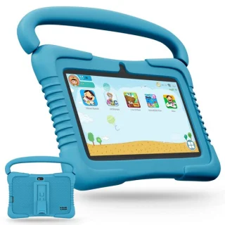 Kindertablet - Ouderlijk Toezicht - 7 Inch - 2G RAM - 32GB opslagruimte - Android 10 - Kindertablet vanaf 3 jaar - 2500mAh - Bluetooth 4.0 - Tablet - Inclusief beschermhoes - Blauw