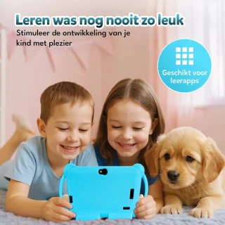 KinderTablet – 7 Inch – Vanaf 3 jaar – Android 14 – 4GB RAM – 32GB – WiFi – Beschermhoes – Blauw - Quadcore