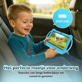 KinderTablet – 7 Inch – Vanaf 3 jaar – Android 14 – 4GB RAM – 32GB – WiFi – Beschermhoes – Blauw - Quadcore