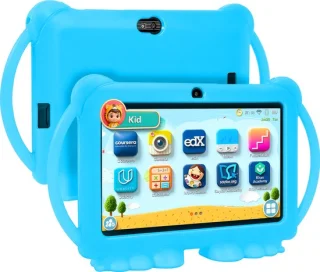 KinderTablet – 7 Inch – Vanaf 3 jaar – Android 14 – 4GB RAM – 32GB – WiFi – Beschermhoes – Blauw - Quadcore