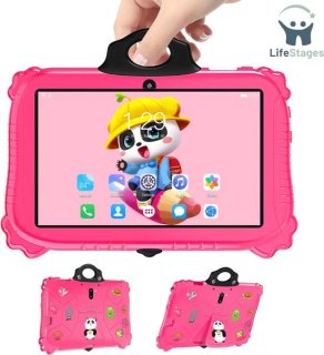 LifeStages - Kindertablet vanaf 3 jaar - Kindertablet 7in - Kindertablet Android 14 - Kindertablet Wifi - Kindertablet Bluetooth - Kindertablet 12gb 256 gb - Roze review