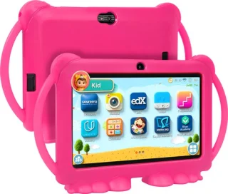 KinderTablet – 7 Inch – Vanaf 3 jaar – Android 14 – 4GB RAM – 32GB – WiFi – Beschermhoes – Roze - Quadcore