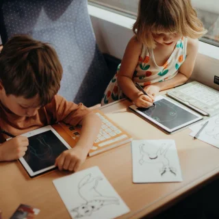 BEAU by Bo Kidywolf Kidydraw Mini Tekenboek met LCD-scherm Galaxy + Refill Dieren & Oceanen en Piraten