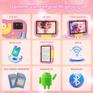 DailySupplies® Kindertablet Vanaf 3 Jaar - Tablet Kinderen - Kinderspeelgoed - Roze