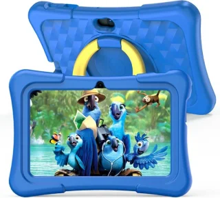 7 Inch Kindertablet met Android 11 – 32GB, Wifi, Bluetooth, Dual Camera en Educatieve Software – Inclusief Beschermcase voor Kinderen | Kindertablet met Educatieve Apps, Kindvriendelijke Tablet, Tablet voor Jongeren