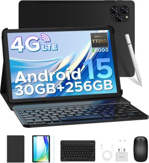 De Doogee Tab G6 Android 15 tablet Clavier Stylet 11 "+90Hz 4G LTE 6GB RAM+256 GB ROM (2TB TF) Batterij 8000 MAH uniisoc T7250 octa-core,Zwart in één oogopslag