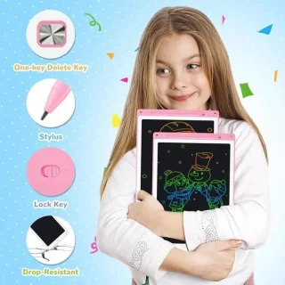 Tekentablet - Uitwisbaar tekenbord voor kinderen - Leren tekenen - Roze schrijfbord- LCD Wisbord - Educatief speelgoed - Jongen / Meisje - Kinderspeelgoed - 3 jaar / 4 jaar / 5 jaar / 6 jaar / 7 jaar / 8 jaar