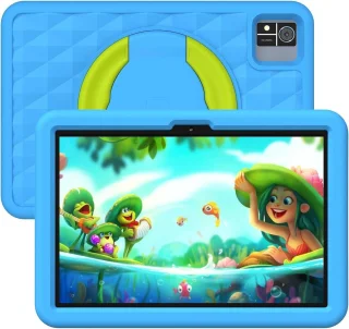 Mrs. Jones 10.1 Inch Kids Tablet Children's Tablet with WiFi Android 13 Tablet 8RAM 128ROM Netflix Educational Tablet with 6000mAh Battery Parental Control Bluetooth Dual Camera-Blue .