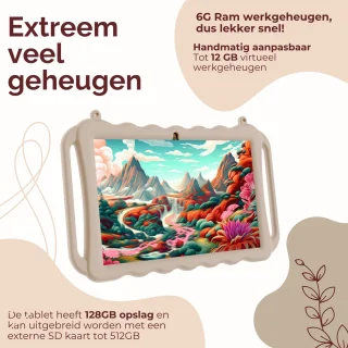 NilaFee® - Kids Tablet - Kindertablet - Volwassenen - Tablet voor kinderen - Zand - Kindertablet vanaf 3 jaar -Compleet pakket -
